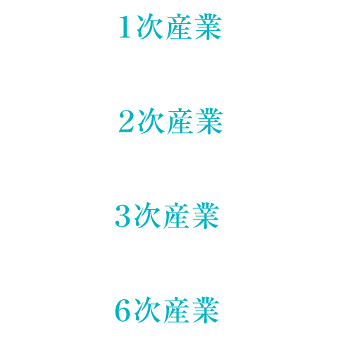 １次産業、２次産業、３次産業をすべて合わせた取り組みを６次産業といいます